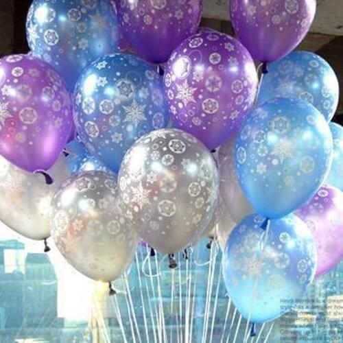100pcs good quality Snow Balloon Latex Printed Baloons ,Winter Snowflake Ballon Christmas Wedding Party Ball event party supply