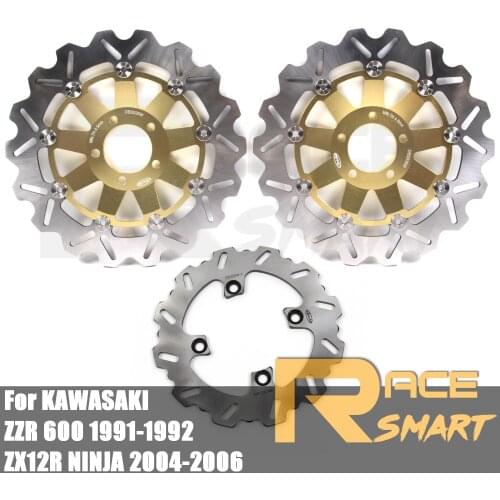 ZZR600 1991-1992 Motorcycle CNC Floating Front & Rear Brake Discs Disk Rotors Accessories For KAWASAKI ZZR 600 ZZR-600 Gold New