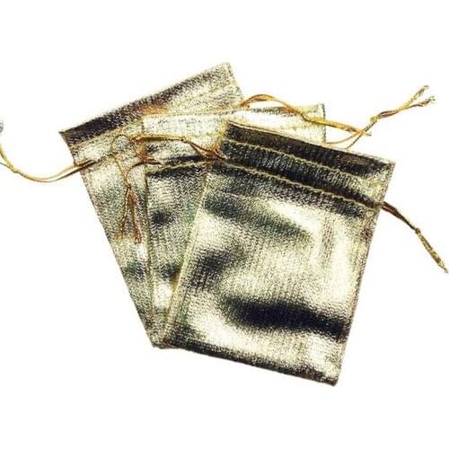 100pcs 13*18cm gold bags woman vintage drawstring bag for Wedding/Party/Jewelry/Christmas/Gift diy handmade Pouch Packaging Bag