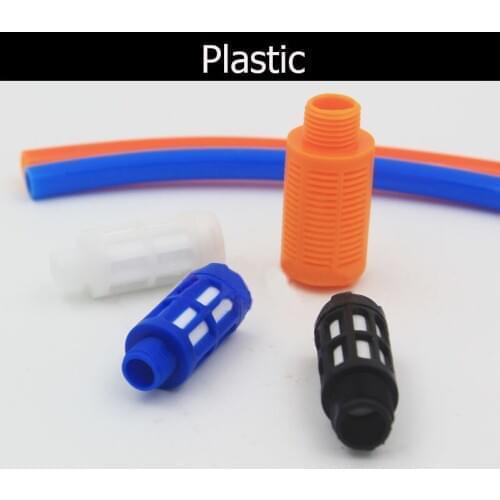 10pcs 1/8" 1/4" 1/8 1/4 Inch Blue Black White Orange Pneumatic plastic Connector Noise Reduce Air Valve Muffler Fitting Silencer