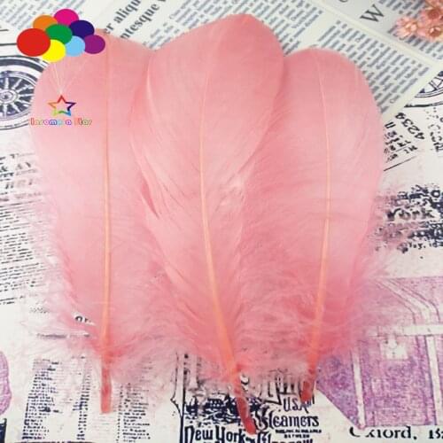 100 Pcs watermelon red Goose Feathers Dyed 15-20 Cm/6-8 Inch Diy Stage Props Decor Headress Carnival Costume crafts