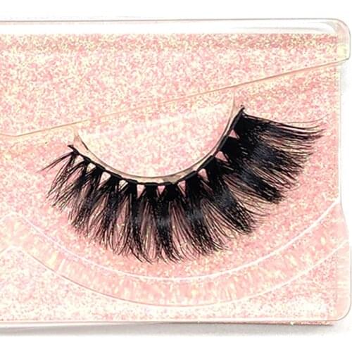20mm Lashes 6D Mink Eyelashes Pink Pullbox Cross Thick Style Wedding Attend Important Occasions Go With Heavy Makeup A Model A21