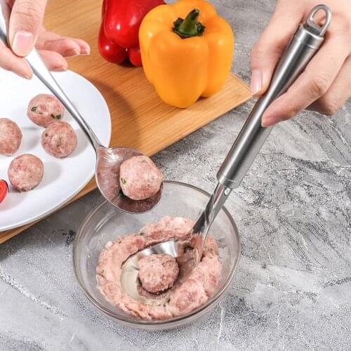 Non-Stick Creative Meatball Maker Spoon Meat Baller With Elliptical Leakage Hole Meat Ball Mold Kitchen Utensil Gadget Meat Tool