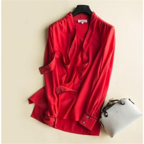 Female Oversized Thin 100% Silk Blouse Woman Summer Silk Shirts Women Seda Shirt Seda Blouse Lady Chemise Loose Breathable Tops