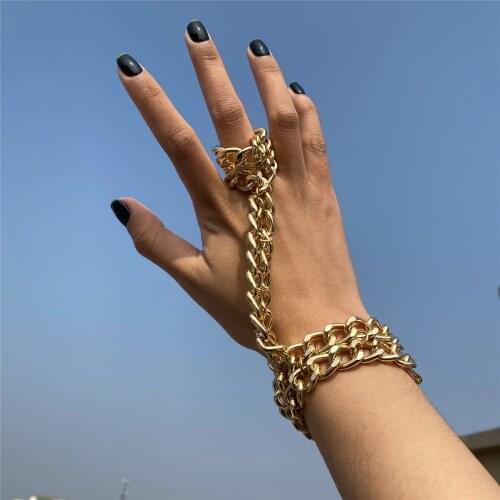 Punk Chain Pendants Bracelets Jewelry Accessories On Hand Women Luxury Stainless Steel Hard Bracelets Wholesale Gift For Friends