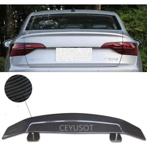 CEYUSOT FOR Universal GT Accessories Spoiler Volkswagen NEW Jetta ABS Material Car Trunk Rear Lip Tail WING Refit Body Kit 2006