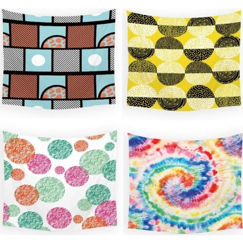 Color geometric printing boho decoration home decor wall tapestry room decor aesthetic home decoration wall art tapestry india