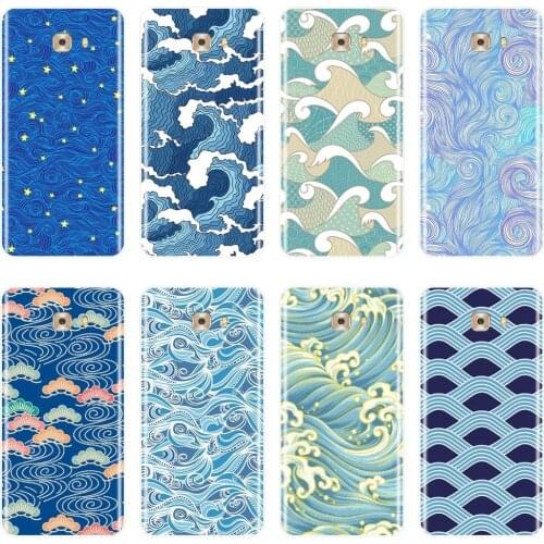 For Samsung Galaxy C5 C7 C9 Pro Case Silicone Soft TPU Art Wave Aesthetic Blue Sea Phone Case For Samsung Galaxy C5 C7 C8 Cover