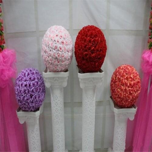 40cm 16 inch Artificial Simulation of high-quality encryption kissing rose flower ball for the Wedding Decorations bouquet