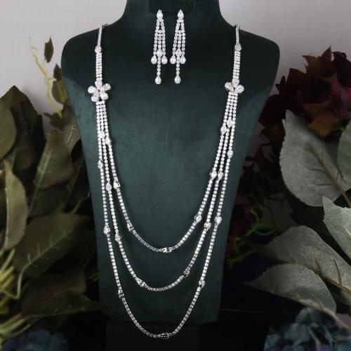 Janekelly 2pcs Bridal Zirconia Full Jewelry Sets For Women Party, Luxury Dubai Nigeria CZ Crystal Wedding Jewelry Sets