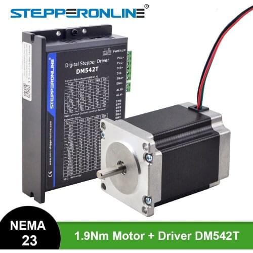 1 Axis CNC Kit 1.9Nm/269oz.in Nema 23 Stepper Motor & Driver CNC Mill Router Lathe Robot