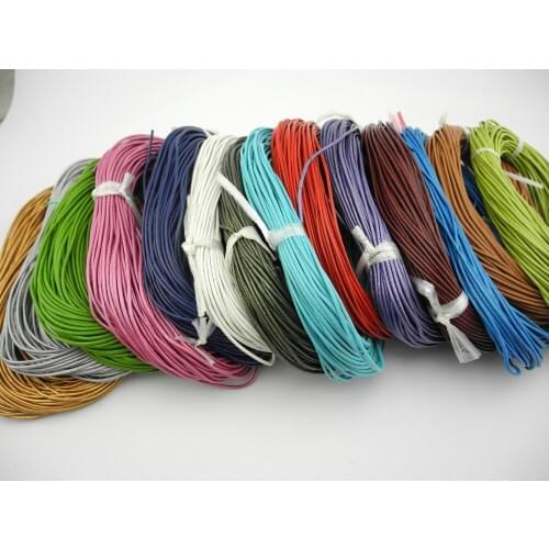 KONMAY--38 Colors Avail 25 Yards 1.5mm Round Real Genuine Leather Cord/String for Jewelry Making Crafting Beading Necklace Brace