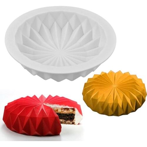 Mousse Silicone Cake Mold 3D Pan Round Origami Cake Mould Decorating Tools Mousse Make Dessert Pan Accessories Bakeware