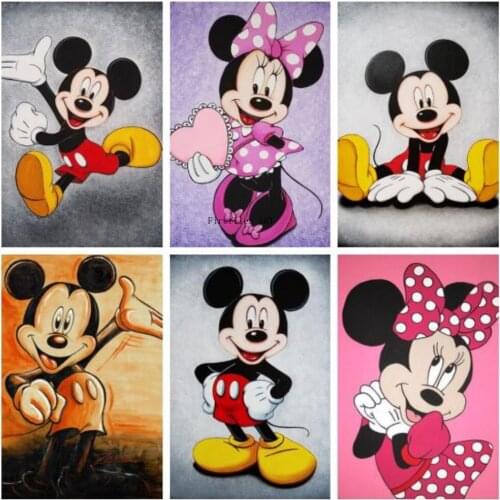 DIY Diamond Painting Cross Stitch Kits Disney Mouse Lovers Full Square Diamond Embroidery Mosaic Christmas Home Decor Gift