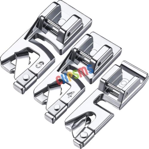 3 Pieces Narrow Rolled Hem Sewing Machine Presser Foot Set Suitable for Household Sewing Machines (3 mm, 4 mm and 6 mm)