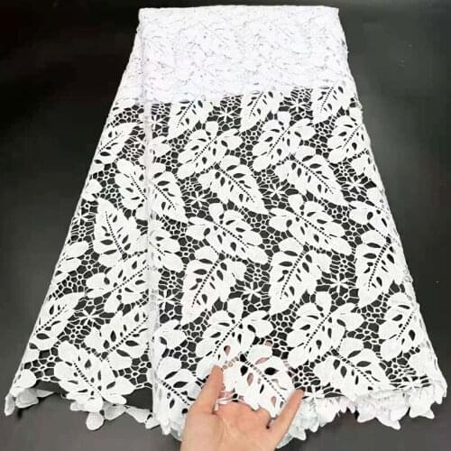 2021 New Very Textured Water Soluble Skin Guipure Lace Embroidery White Cupion Cord Modern Traditional African Inspire Fabric