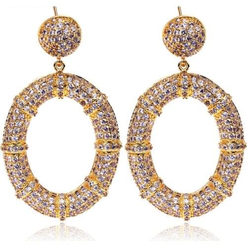 New Trendy Earring for Women Made with Cubic zirconia big Wedding Earrings wedding jewelry Free shipment