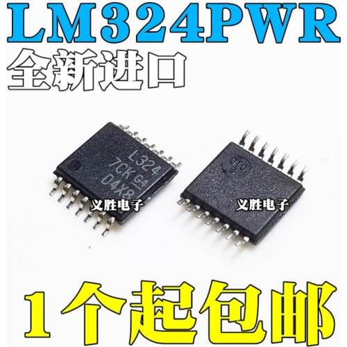 New and original LM324PWR LM324PW L324 TSSOP14 Four road operational amplifier, Texas instruments, general op-amp IC chips