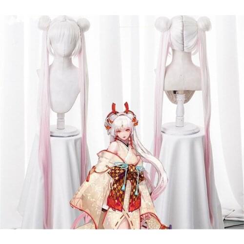 Onmyoji Cosplay Wigs Shiranui Cosplay Wig Pink Long Heat Resistant Synthetic Hair Wig+ Free Wig Cap