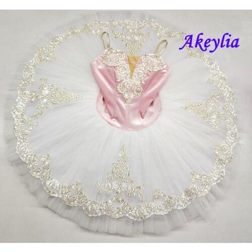 Professional Tutu Pink white for girls Ballet Pancake Costume dress Platter pancake Bellrina Pink white Tutu kids practicing