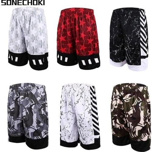 SONECHOKI Basketball Shorts Men Camouflage Printing Loose Running Sport Gym Mesh Breathable Fitness Training Workout Shorts Male