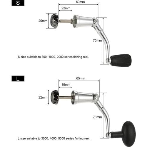 Lixada Aluminum Alloy Rotary Knob Foldable Power Handle for Fishing Spinning Reel Replacement Handle Nonslip Grip