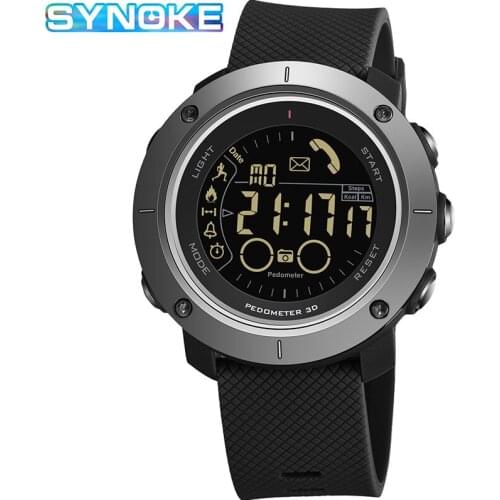 SYNOKE Men Smart Watches Sports Pedometer Calorie Monitoring Waterproof Watches Message Reminder Men Watch for Android IOS