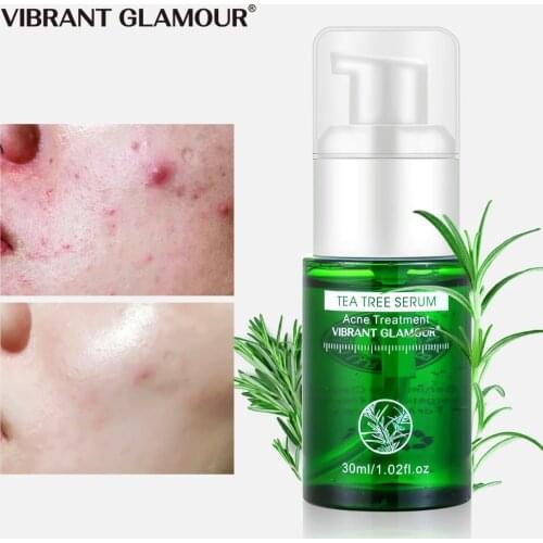 VIBRANT GLAMOUR Tea Tree Acne Treatment Serum Remove Acne Spots Oil Control Shrink Pores Repair Whitening Moisturizing Essence