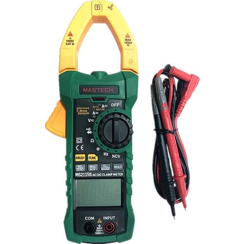 MASTECH MS2115B True RMS Digital AC/DC Clamp Meters Capacitance Frequency Tester W/USB Interface & NCV