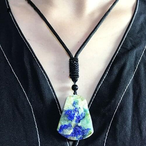 Top Natural Azurite Rough Stone Pendant Fashion Healing Power Stone Crystal Gem Pendant Jewelry Gift