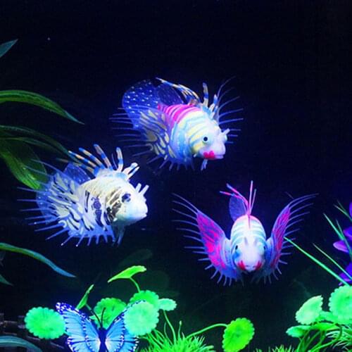 Aquarium Decoration Artificial Fake Fish Luminous LionFish for Background Fish Tank Decor Terrarium Fish for Aquarium Ornaments