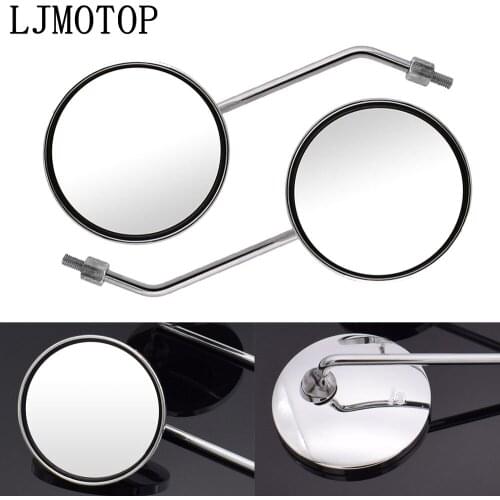 Free Shipping Motorcycle Round Back View Mirror Moped Side Mirror 8mm 10mm For Yamaha YZ450F YZ250X YZ250FX YZ450FX WR450F
