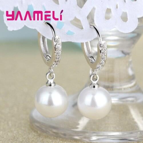 Pearl Earrings Genuine Natural Freshwater Pearl 925 Sterling Silver Jewelry for Woman Korean Wedding Mothers Gift