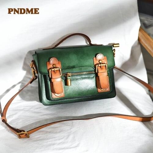 Original retro high-quality designer Genuine leather ladies small handbags natural real cowhide weekend Outdoor diagonal handbag