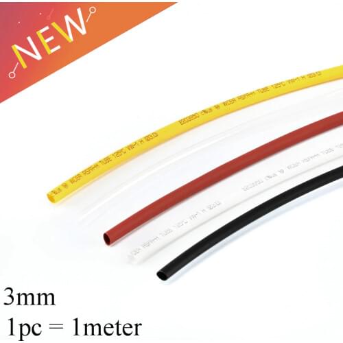 1Meter/lot Heat Shrink Tube 3MM Coloful Heatshrink Shrinkable Tubing Cable Sleeves Wire