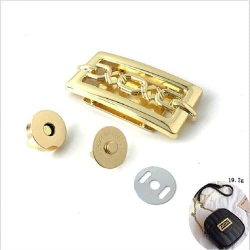 10 pieces / lot) net red with the same chain messenger bag metal zinc alloy chain magnetic lock