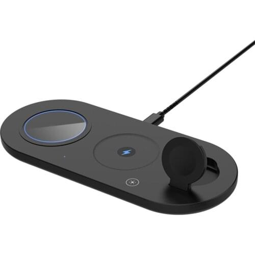 15W 3 in 1 Qi Phone Charger Watch Charger Base Smart Phone Magnetic Charging Station For Apple Watch Iphone Samsung Airpods