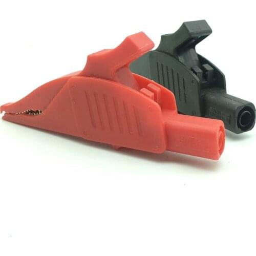 2PCS 1000V 32A alligator Crocodile Clip Large Dolphin Gator Clip For 4mm banana plug Digital Oscilloscope Automotive Tools