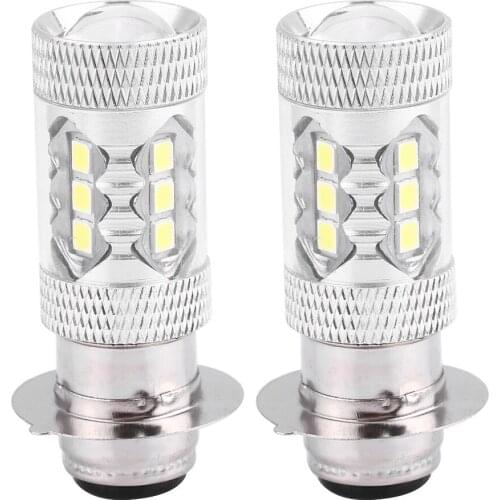 2pcs Motorcycle Super Bright LED Headlight 16LED 80W High Low Beam Lamp Kit 6500K White 12V Electric Bulb For Motorbike