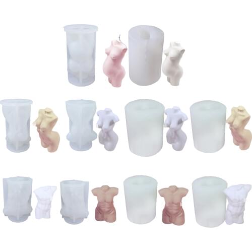 3D Human Man Woman Body Molds Candle Mold Silicone Gypsum Chocolate Candle Valentines Day Cake Mold Clay Resin Moulds