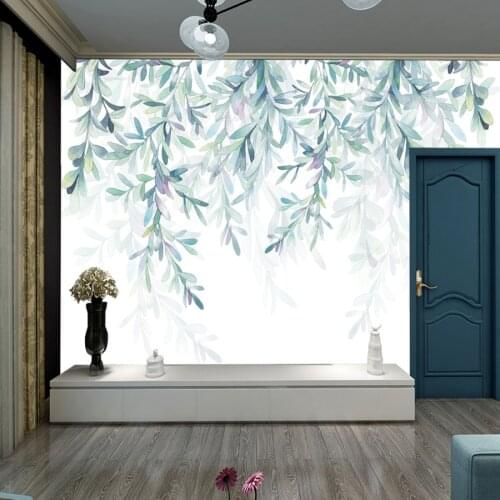 Retro Leaves custom 3d Murals Removable Wallpapers for Bedroom Room Wall Background Self Adhesive Furniture Papers Home Decor