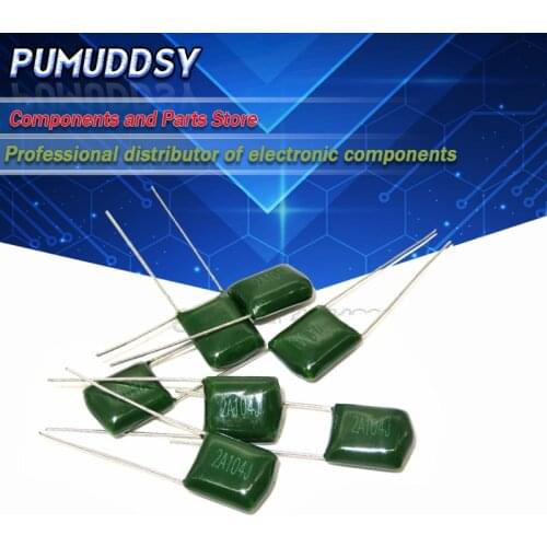 50PCS 2A104J 2A104 100V 0.1UF 100nF Polyester Film capacitor