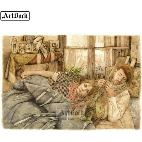 5d diamond painting couple portrait full square 3d diamond mosaic landscape rhinestone diamond embroidery sticker