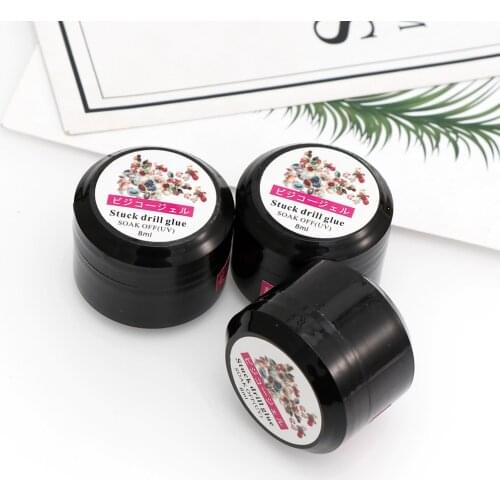 8ml/ Bottle Nail Art Rhinestone Gel Glue Super Sticky UV Nail Polish Glue for DIY Nail Art Crystal Gems Jewelry Decoration