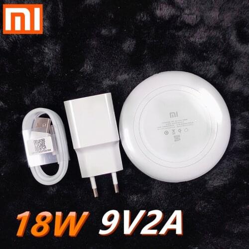 Xiaomi wireless charger 18W 9V2A EU fast charger 3A USB Type C cable For xiaomi 10 9 pro Mix 3 2s For Samsung Galaxy S10 S9