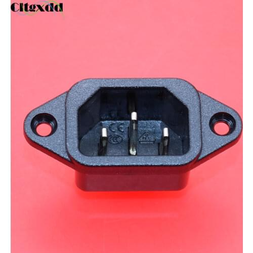 Cltgxdd 1pcs 3 pin IEC 320 C14 AC 10A 250V Brass Male AC Power Cord Inlet Power Socket connector AC CCC CE For AMP Application
