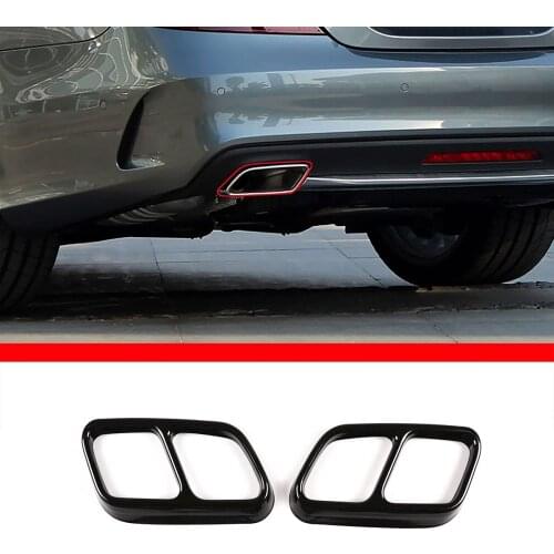 For Mercedes-Benz CLS 2012-2017 stainless steel black exhaust port rear frame decorative cover auto parts