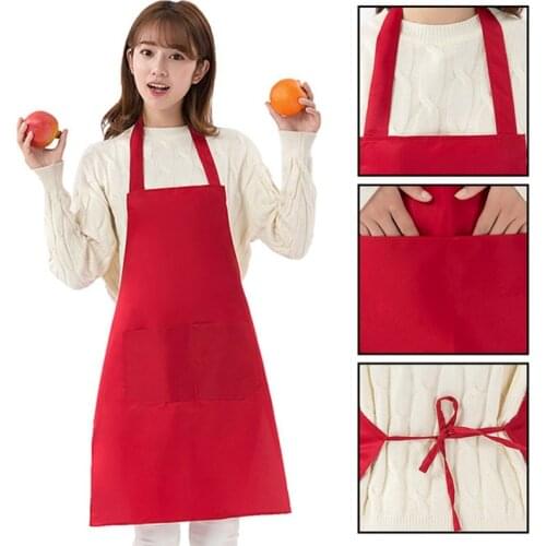 Men Lady Woman Apron Home Kitchen Aprons Restaurant Cooking Baking Dress Fashion Apron with Pockets