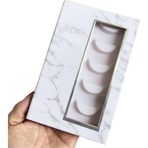 Lashes Box Case Wholesale 5pairs of Eyelashes Box Package Lash Book Packaging 25mm Mink Eyelashes Makeup Marble Case Bulk Vendor