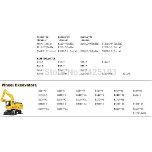 Crawler Excavators and Wheel Excavators Service Manuals for Hyundai